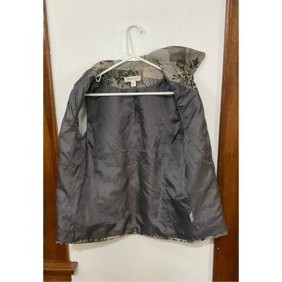 Coldwater Creek Patchwork Tapestry Vest Zip Front Size Medium Nature Leaves - Picture 3 of 6